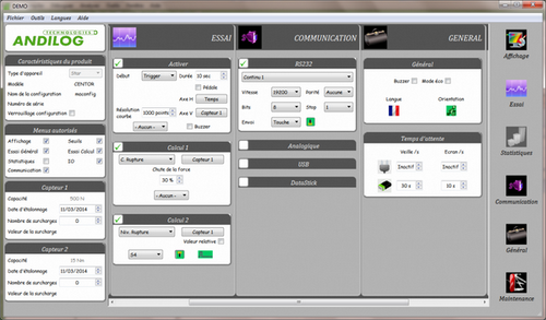 TouchConfig logiciel configuration dynamomètre
